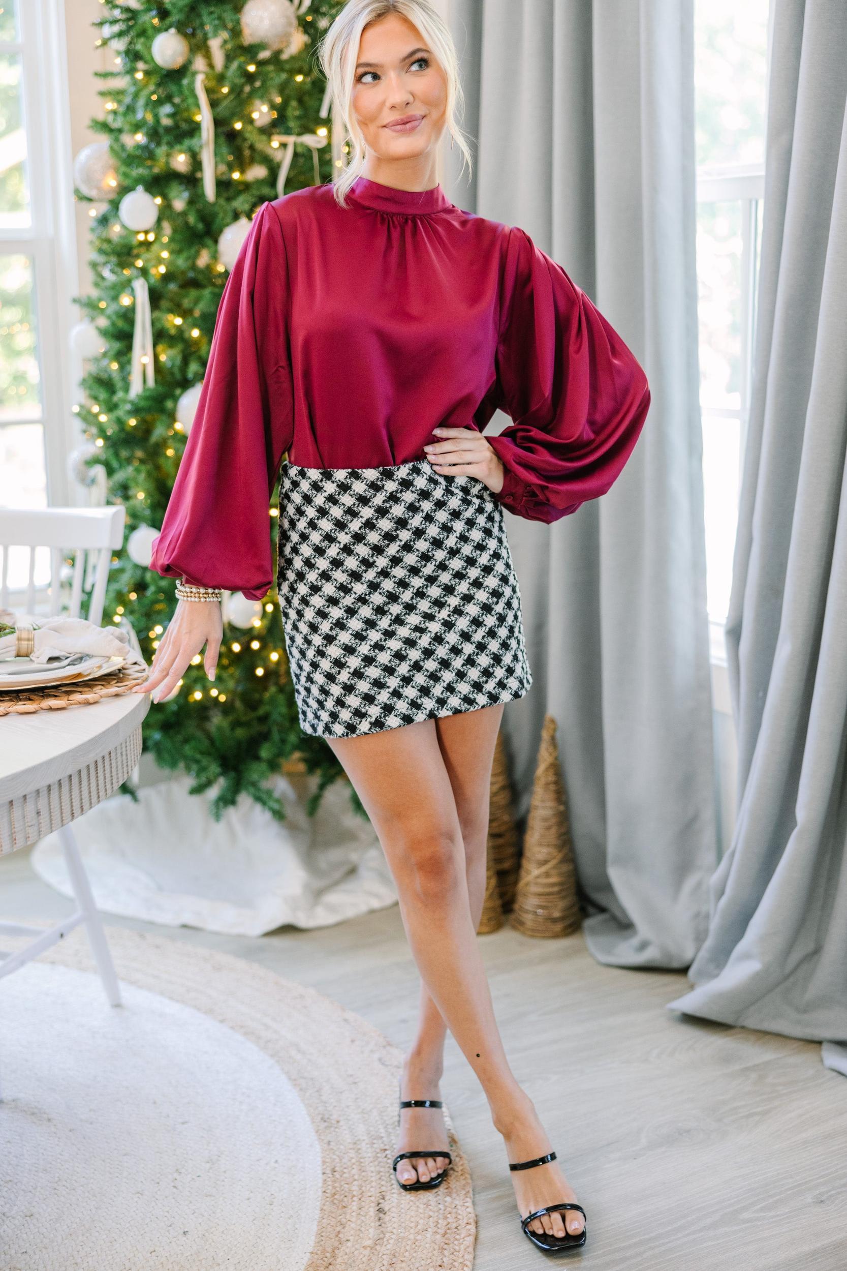 It's All Possible White Houndstooth Skirt Female Product Image