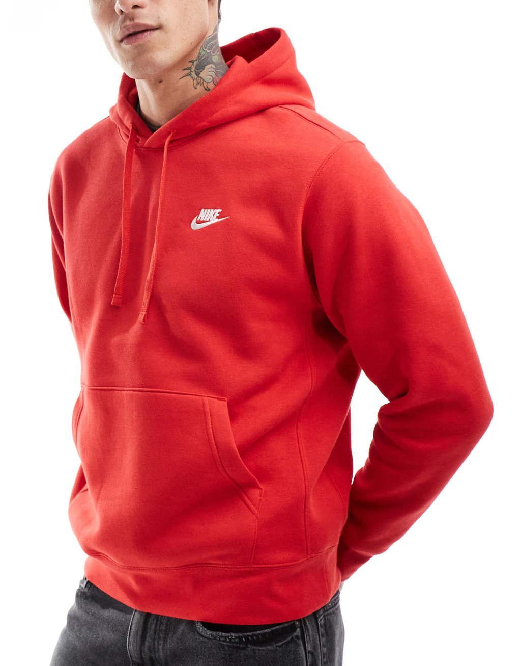 Nike Club unisex hoodie in red Product Image
