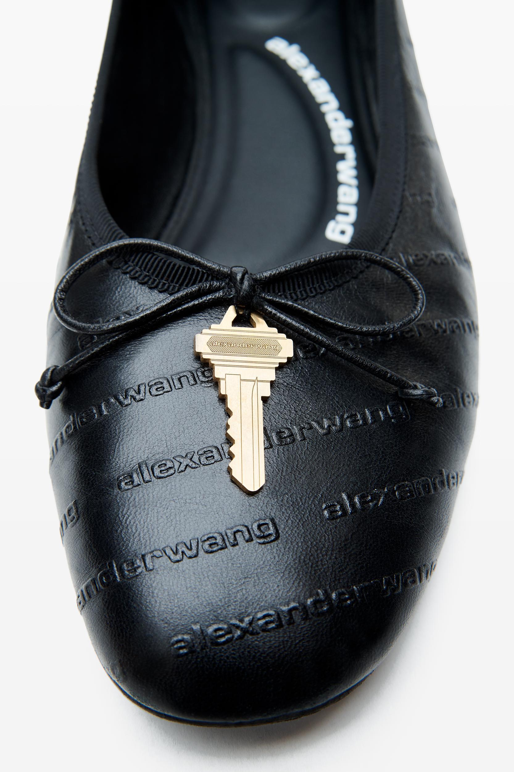 Black Lambskin Ballet Flats Product Image