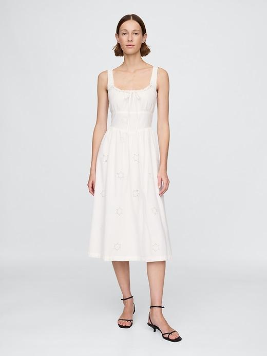 Eyelet Scoop Neck Dress Product Image