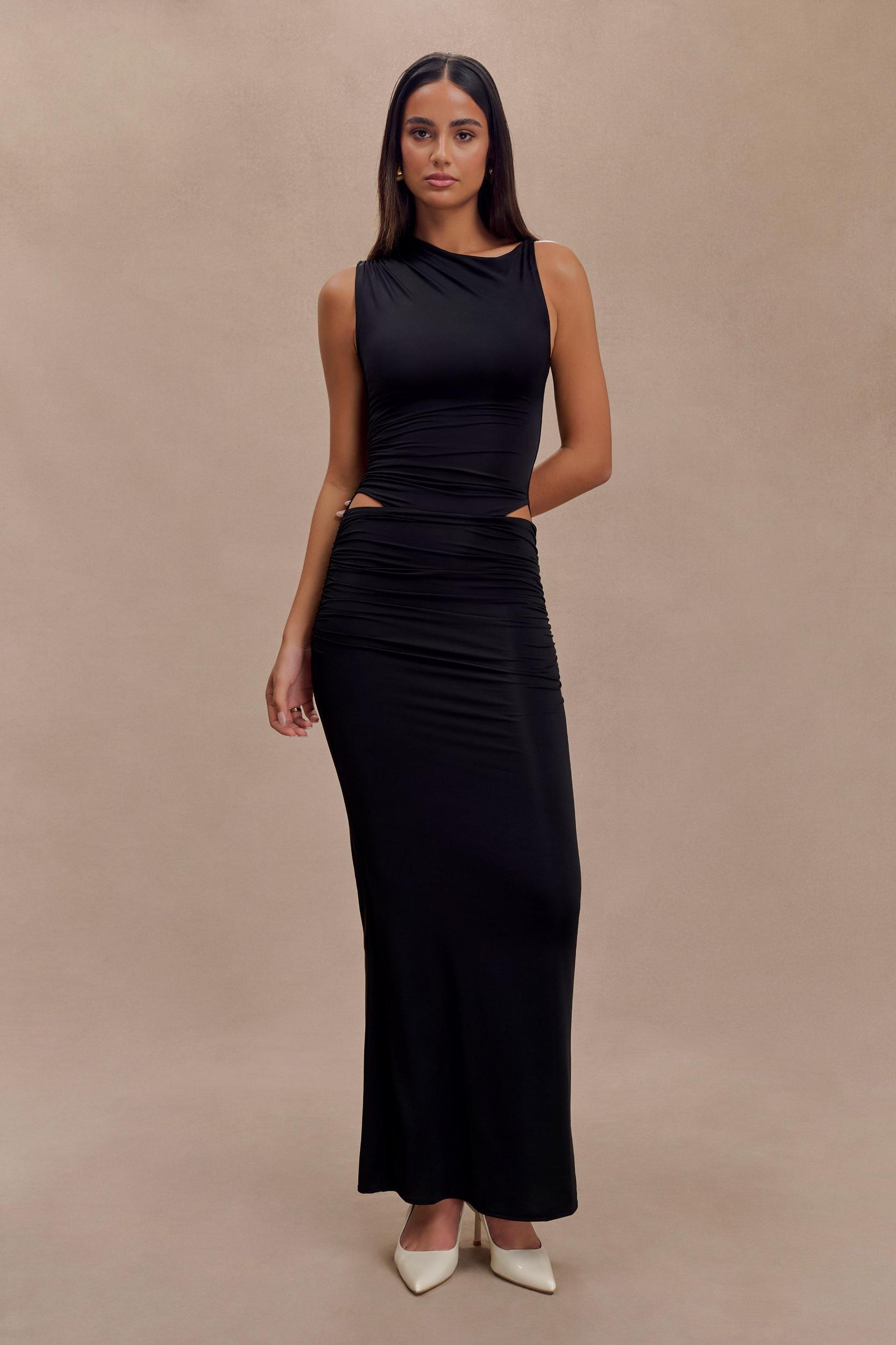 Kaia Slinky Cut Out Maxi Dress - Black Product Image