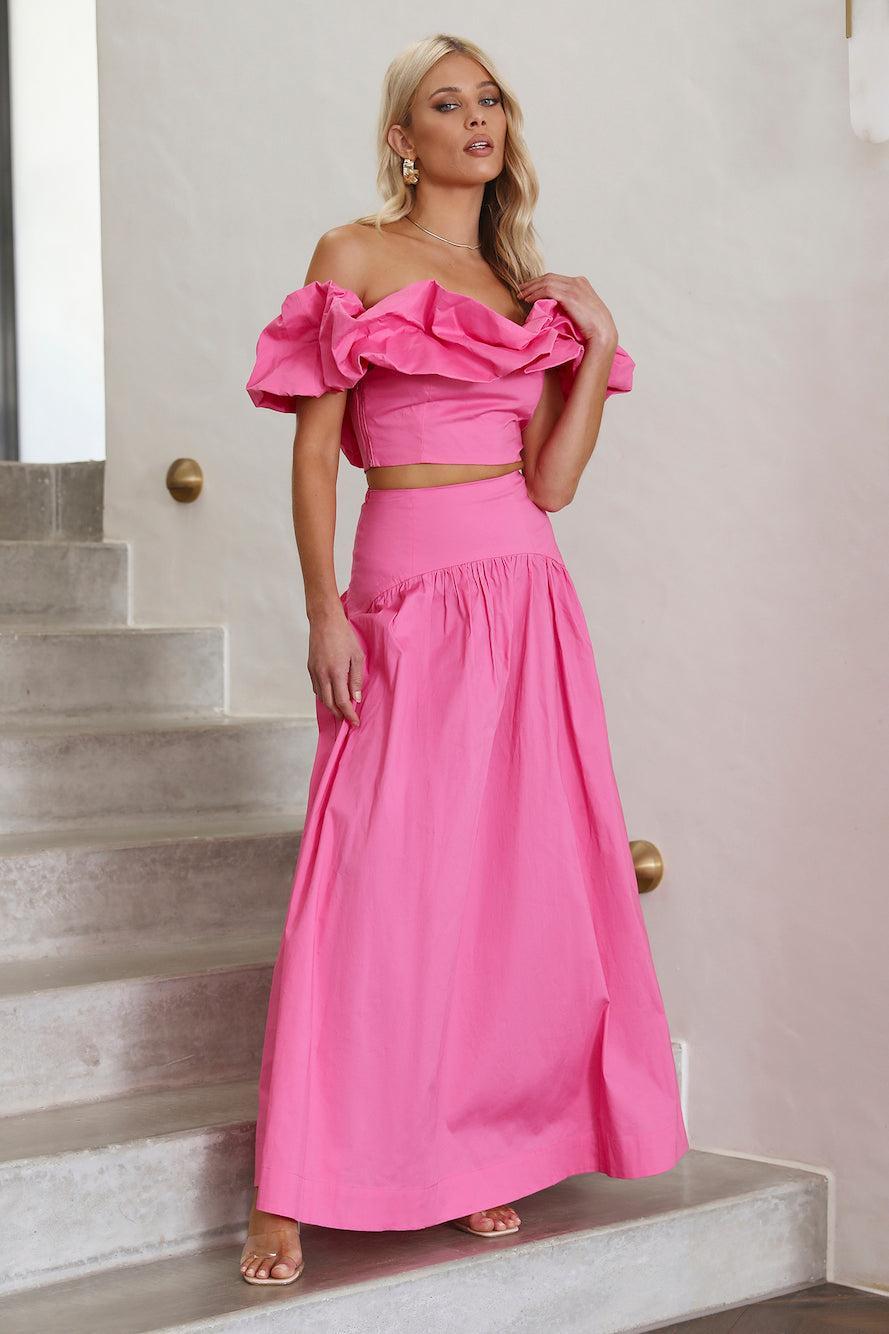 SEVEN WONDERS Savannah Maxi Skirt Pink Product Image