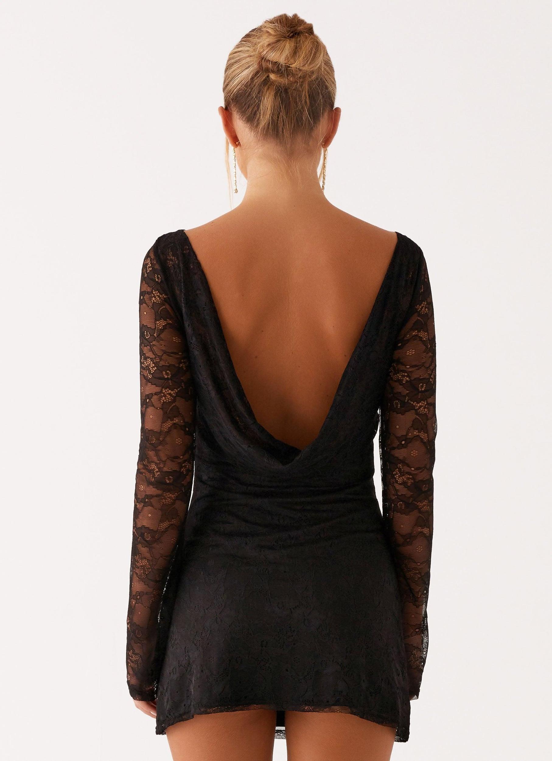 Mara Lace Mini Dress - Black Product Image