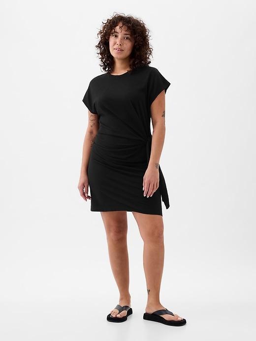 Tie-Knot Mini T-Shirt Dress Product Image