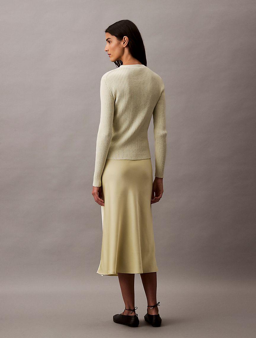 Smooth Cotton Rib Sweater Cardigan Product Image