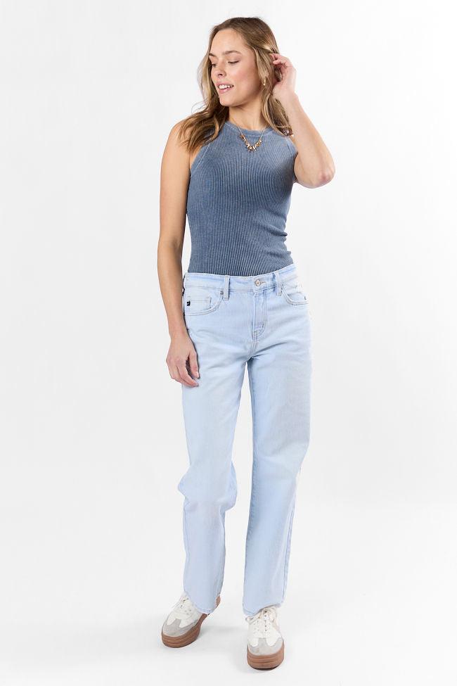 Back To Square One Acid Washed Ribbed High Neck Tank SALE Product Image