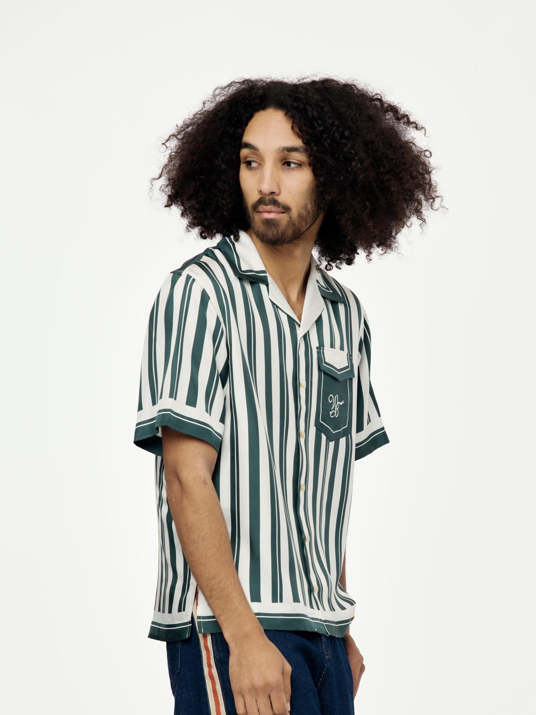 June Bowling Shirt (Ivory/Green) Product Image