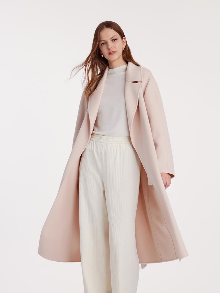 Pure Cashmere Double-Faced Women Coat With Belt Product Image