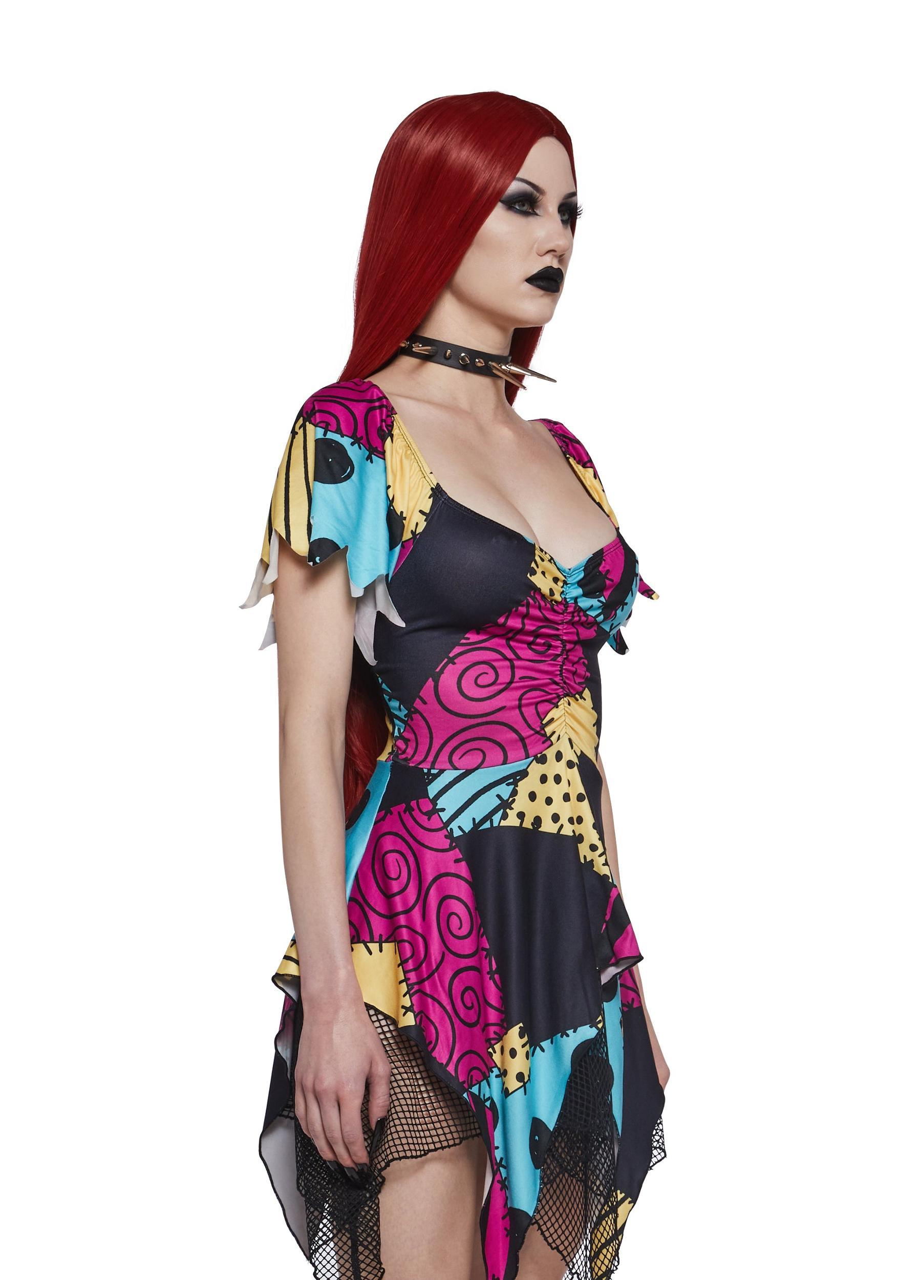Sexy Womens Halloween Nightmare Before Christmas Sally Disney Doll Halloween Costume - Multi Product Image