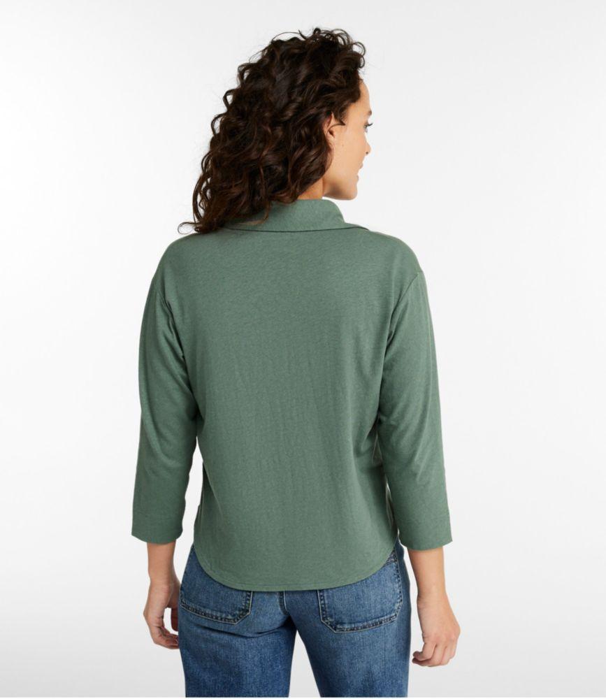 
                            
                                
                                    
                                
                            Women's Linen/Cotton Tee, Three-Quarter-Sleeve Splitneck Polo
                         Product Image