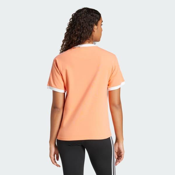 adidas 3-Stripes Tee Semi Coral XS Womens Product Image