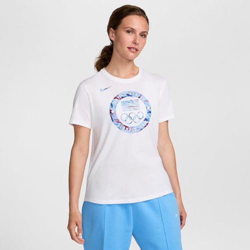Women's Nike White Team USA Puck Club T-Shirt, Size: Large, Usa White Product Image