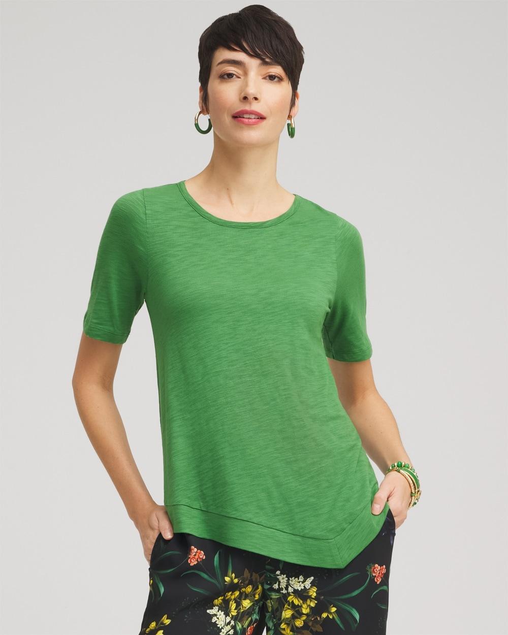 Asymmetrical Elbow Sleeve Tee Product Image