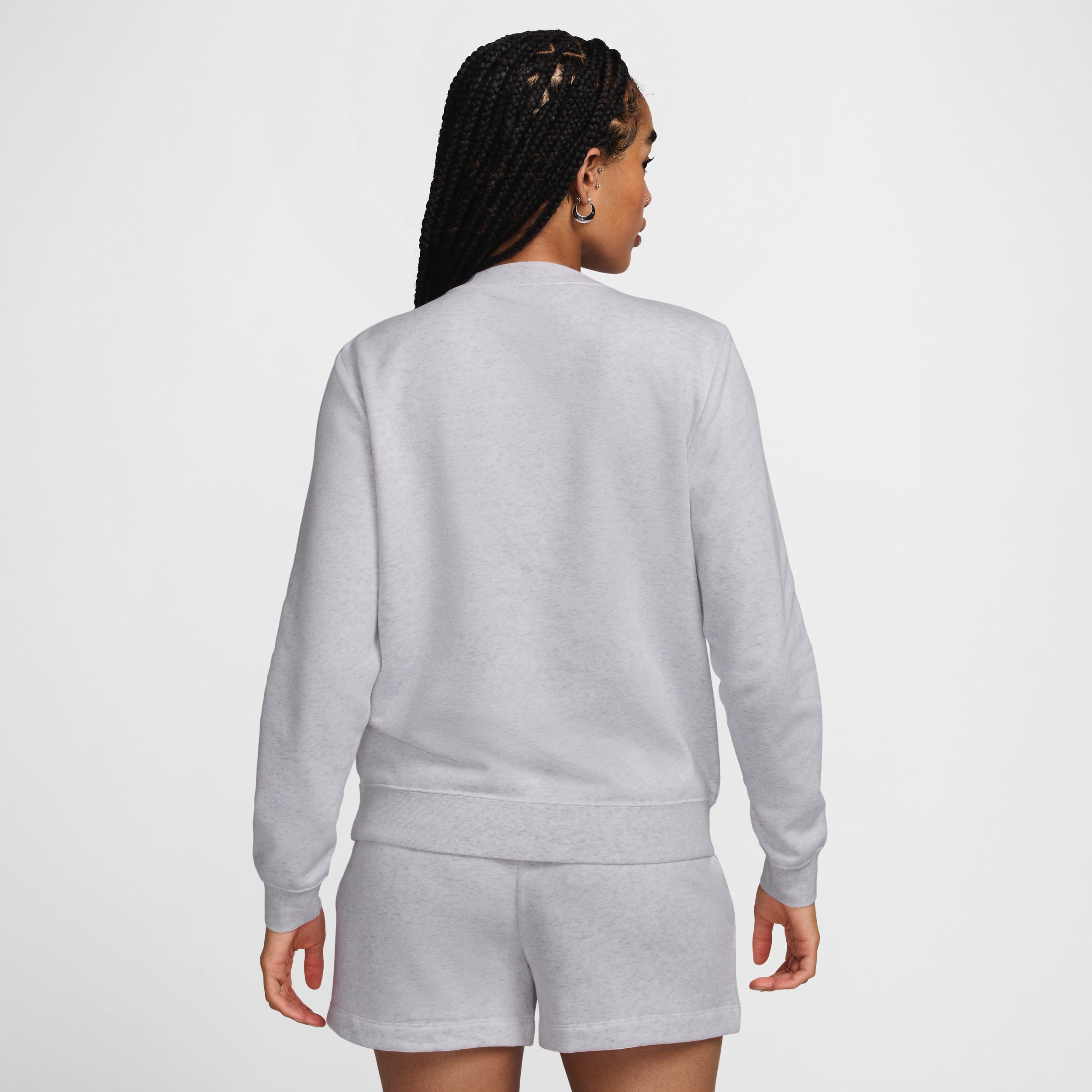 Nike Women's Sportswear Club Fleece Crewneck Sweatshirt in Grey/Birch Heather Size 2XL Cotton/Polyester/Fleece Product Image