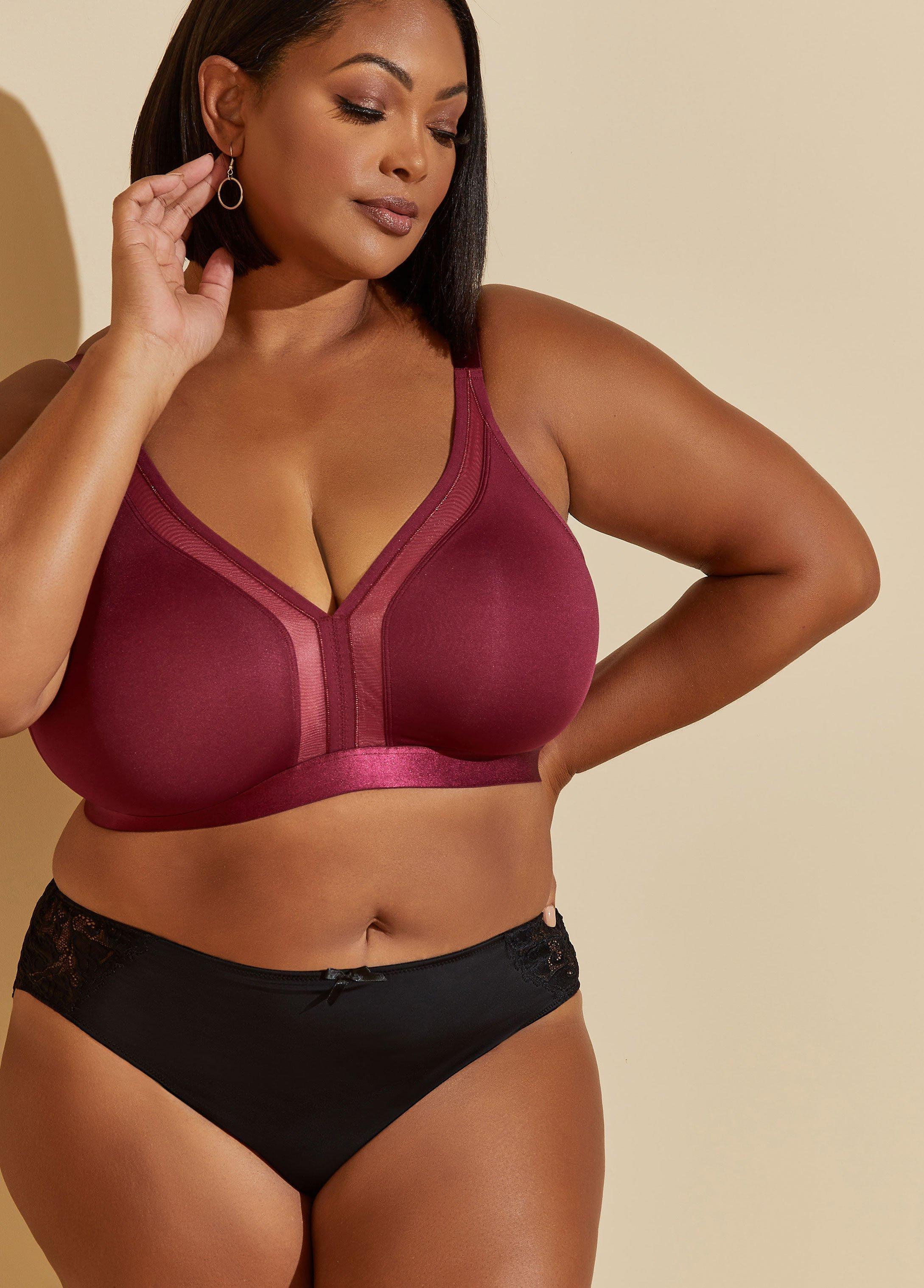 Plus Size Mesh Paneled Wireless Bra Ashley Stewart Product Image