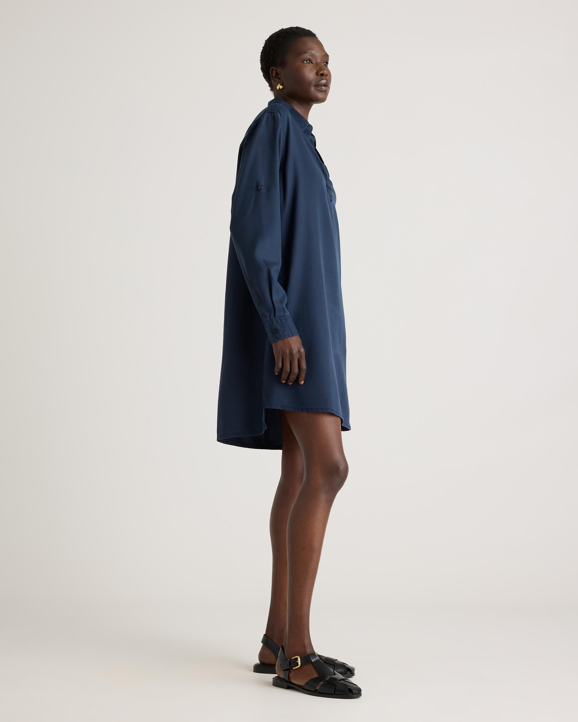 Quince | Women's Vintage Wash Tencel Roll Sleeve Tunic Dress Product Image