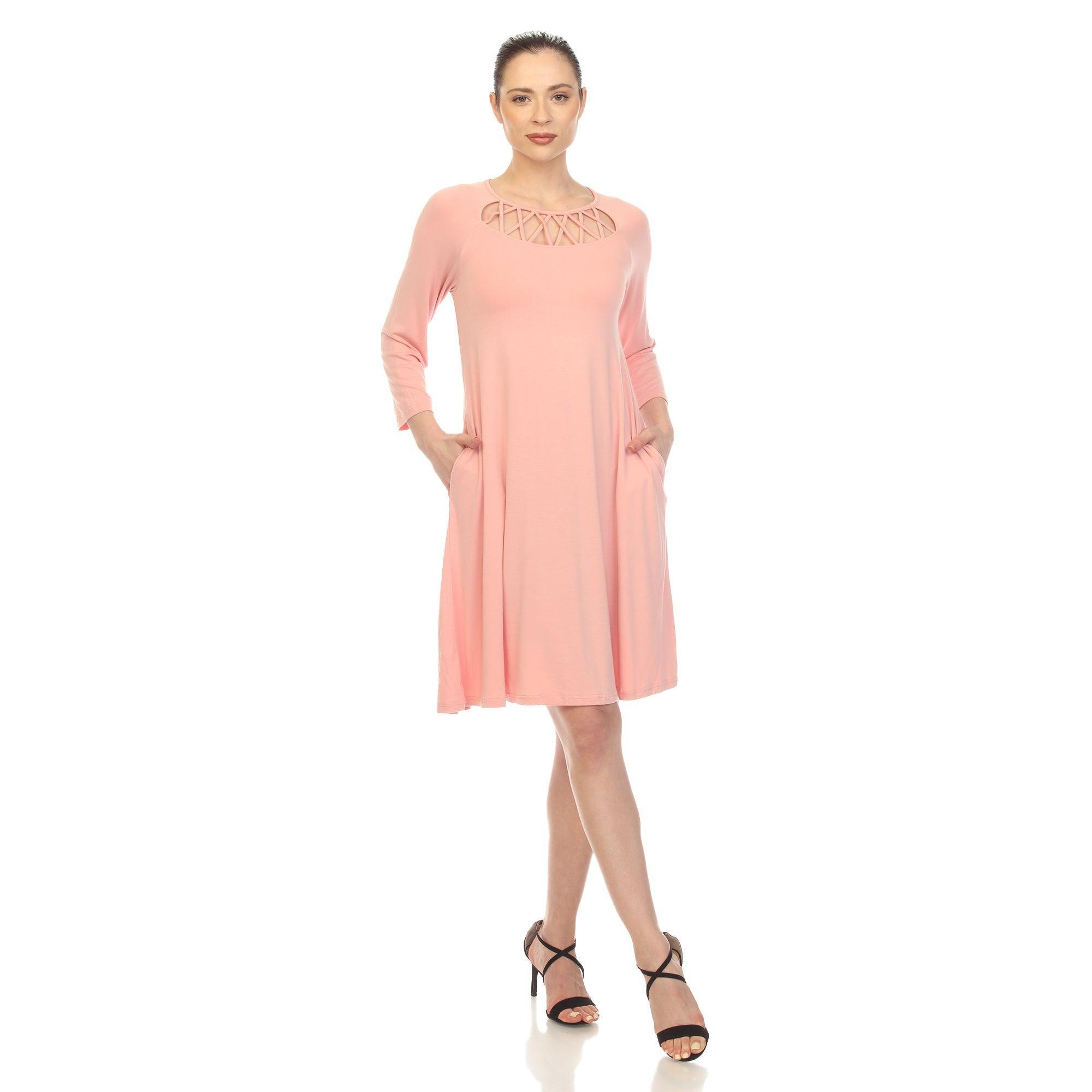 Criss Cross Neckline Swing Midi Dress Product Image