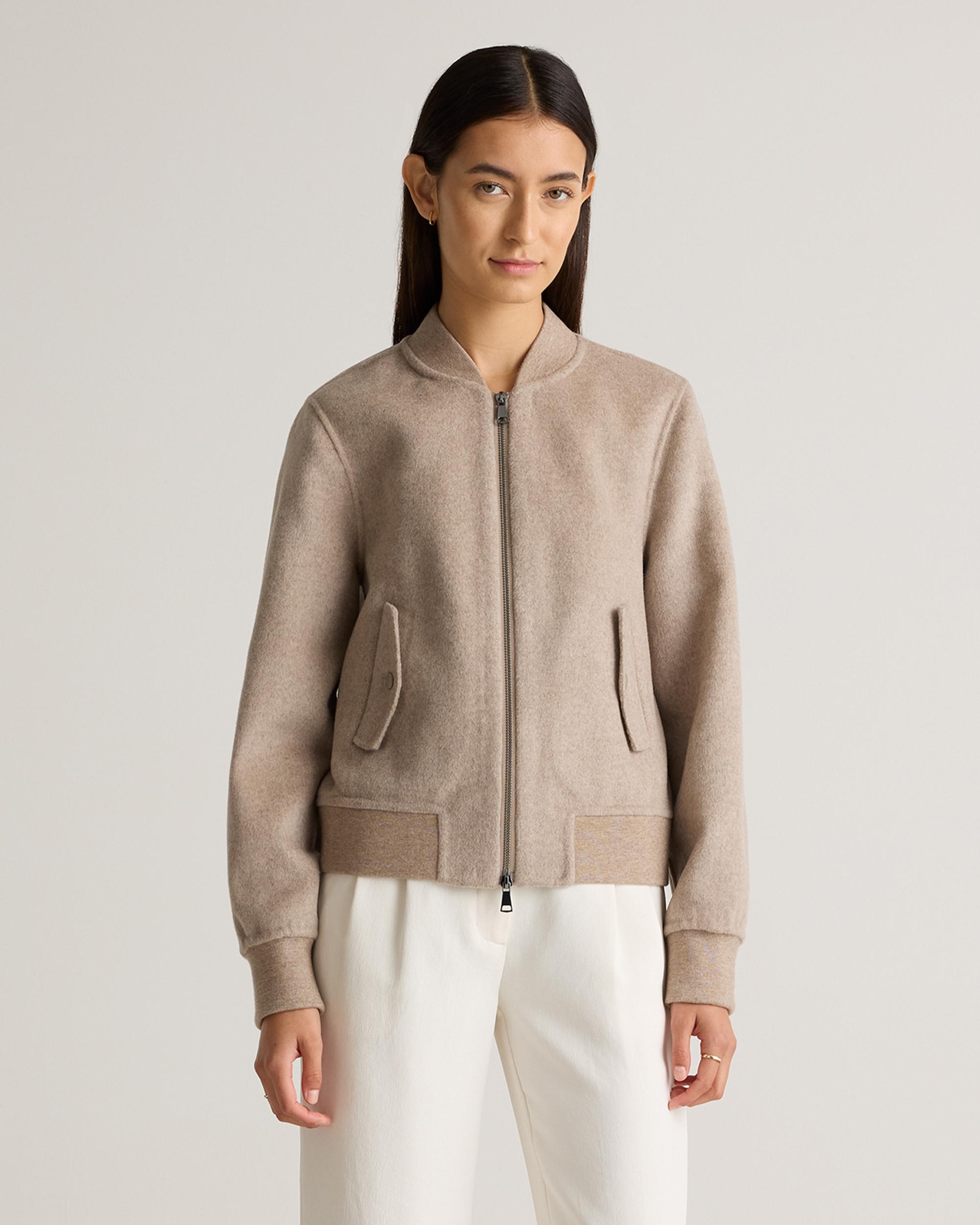 Double-Faced Merino Wool Bomber Jacket Product Image