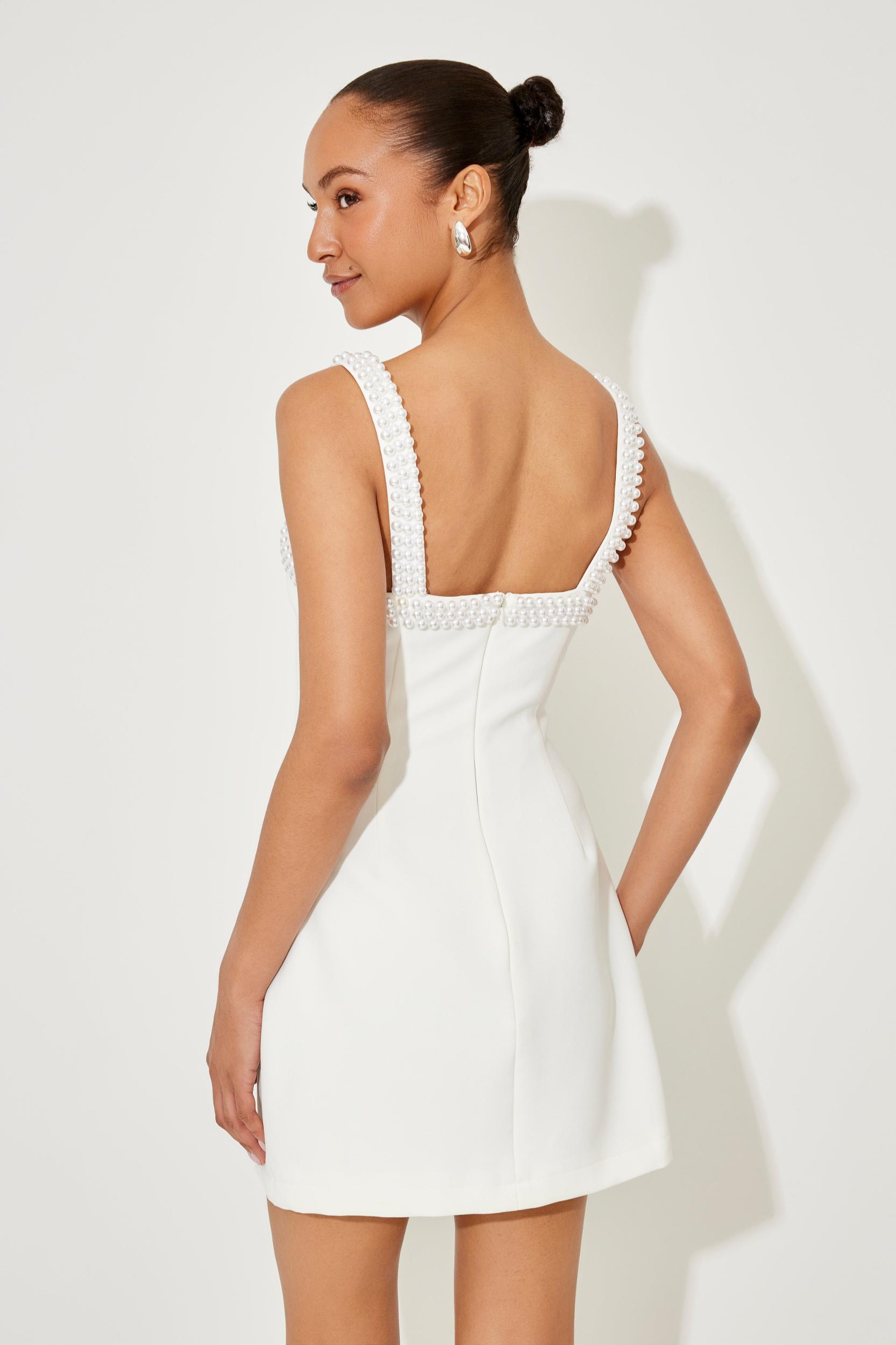 The Ultimate Muse Pearl Trim Mini Dress Product Image