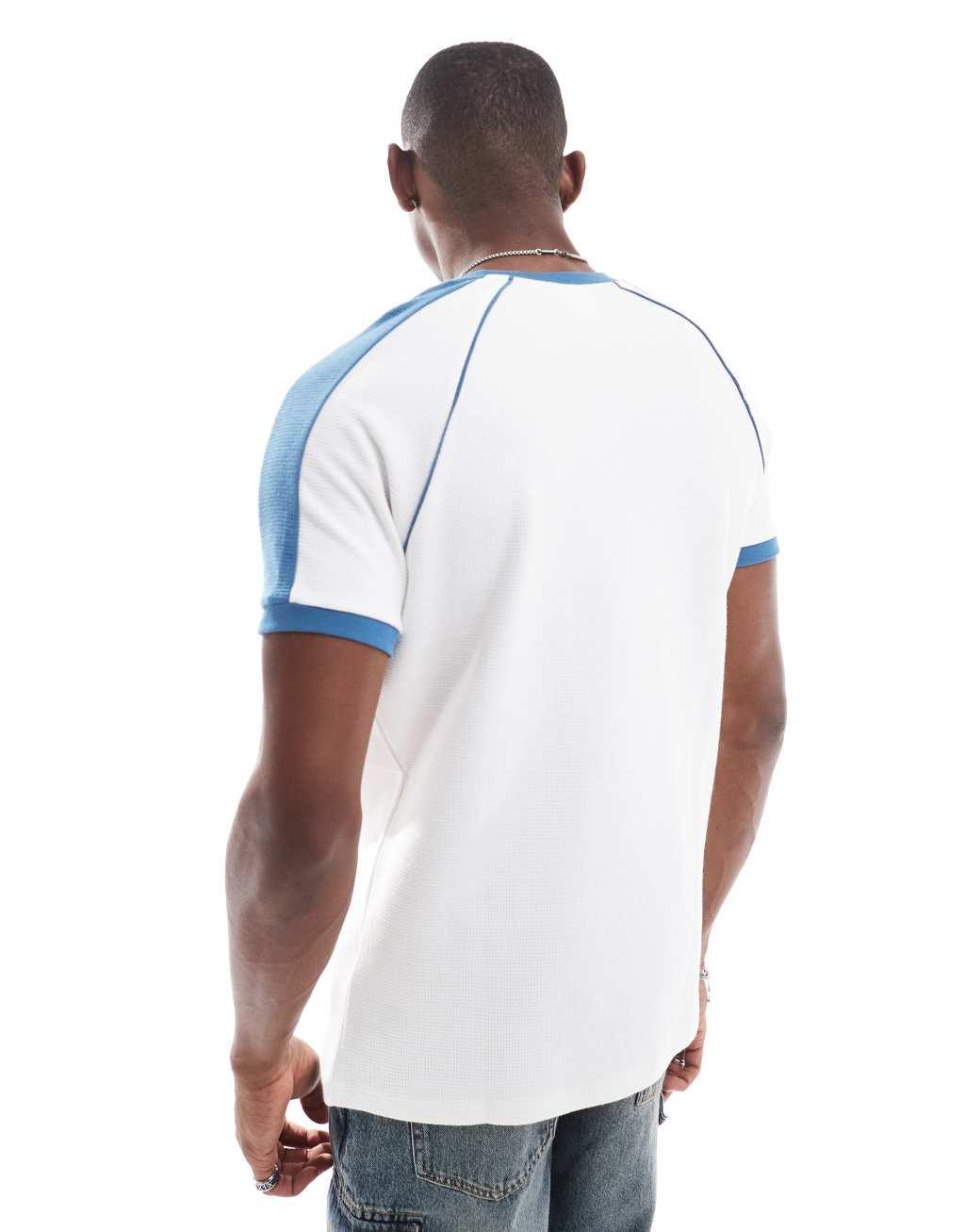 Bershka retro ringer sports T-shirt in white  Product Image