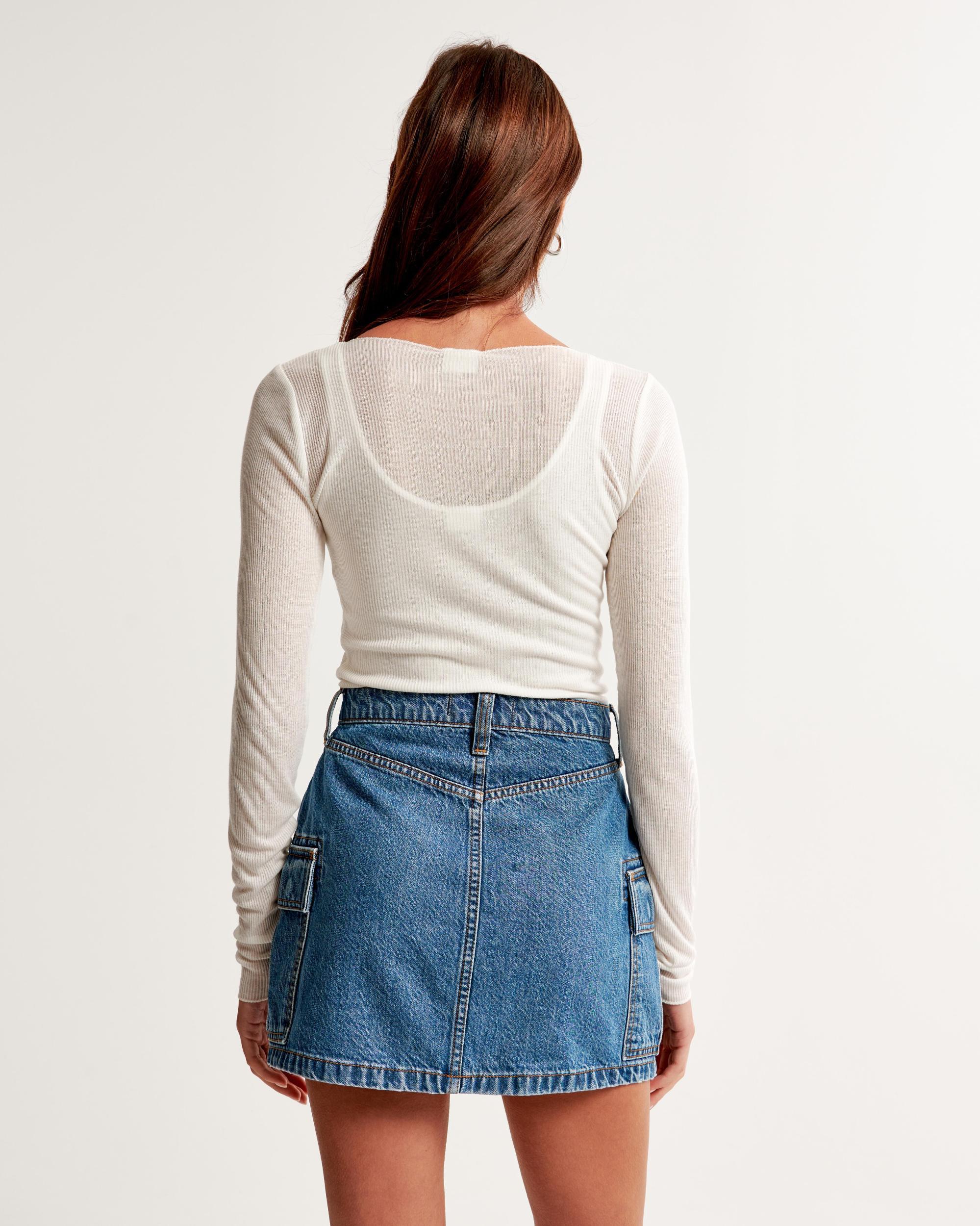 Denim Studded Mini Skirt Product Image