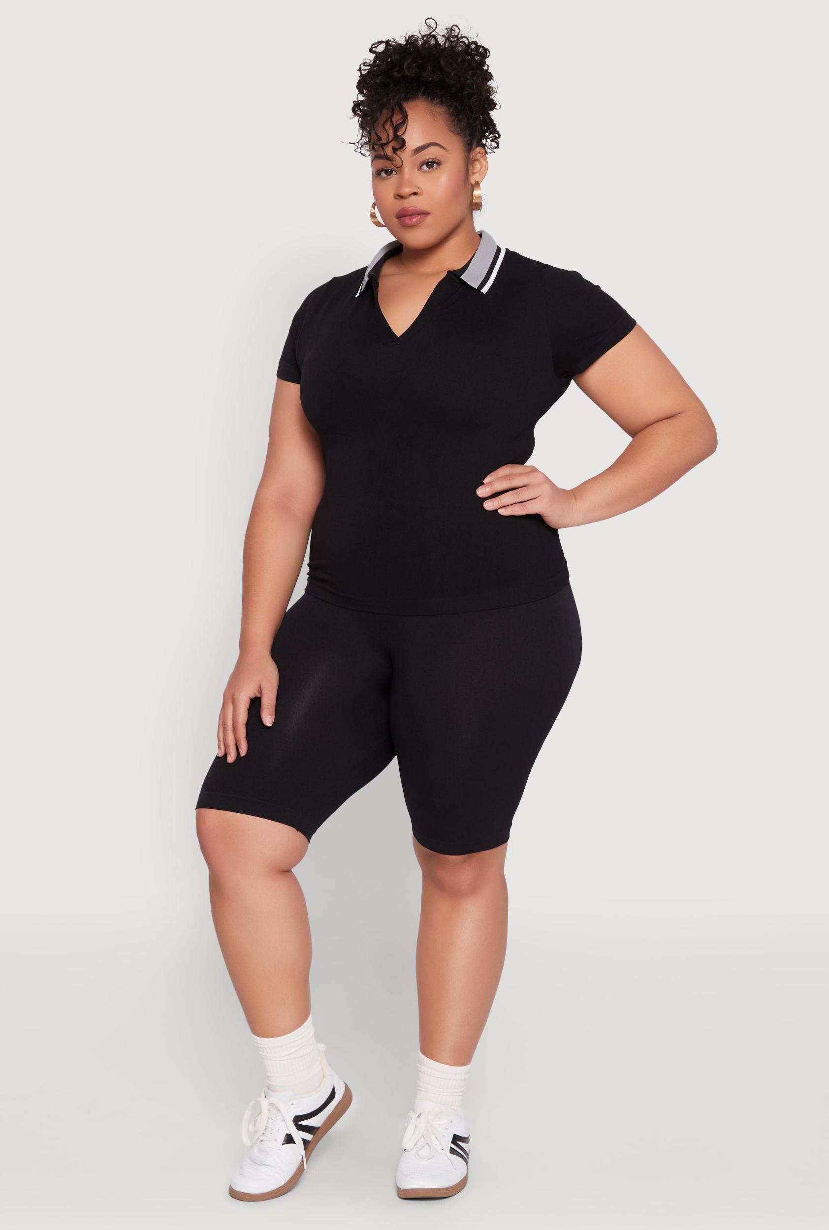 Womens Plus Size High Waisted Biker Shorts Product Image