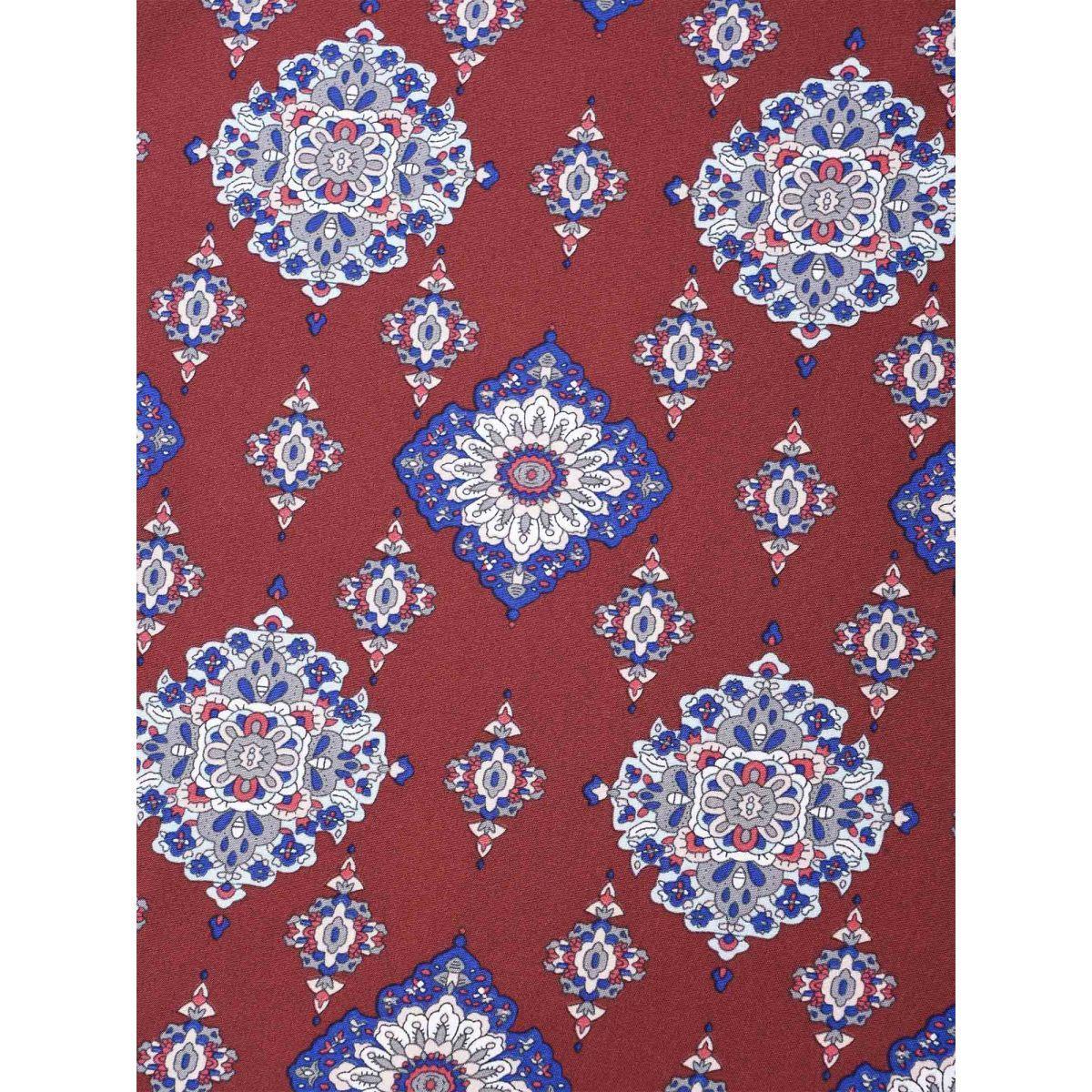 Plus Size Scarlet Round Neck Bandana Print Blouse Women Resort Elbow-length sleeve Round Neck Vacation Blouses BloomChic 22-24/3X Product Image