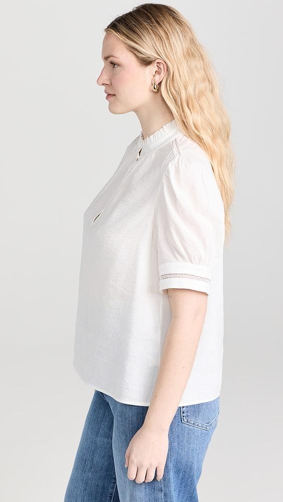 FRAME Ruffle Collar Inset Lace Top | Shopbop Product Image