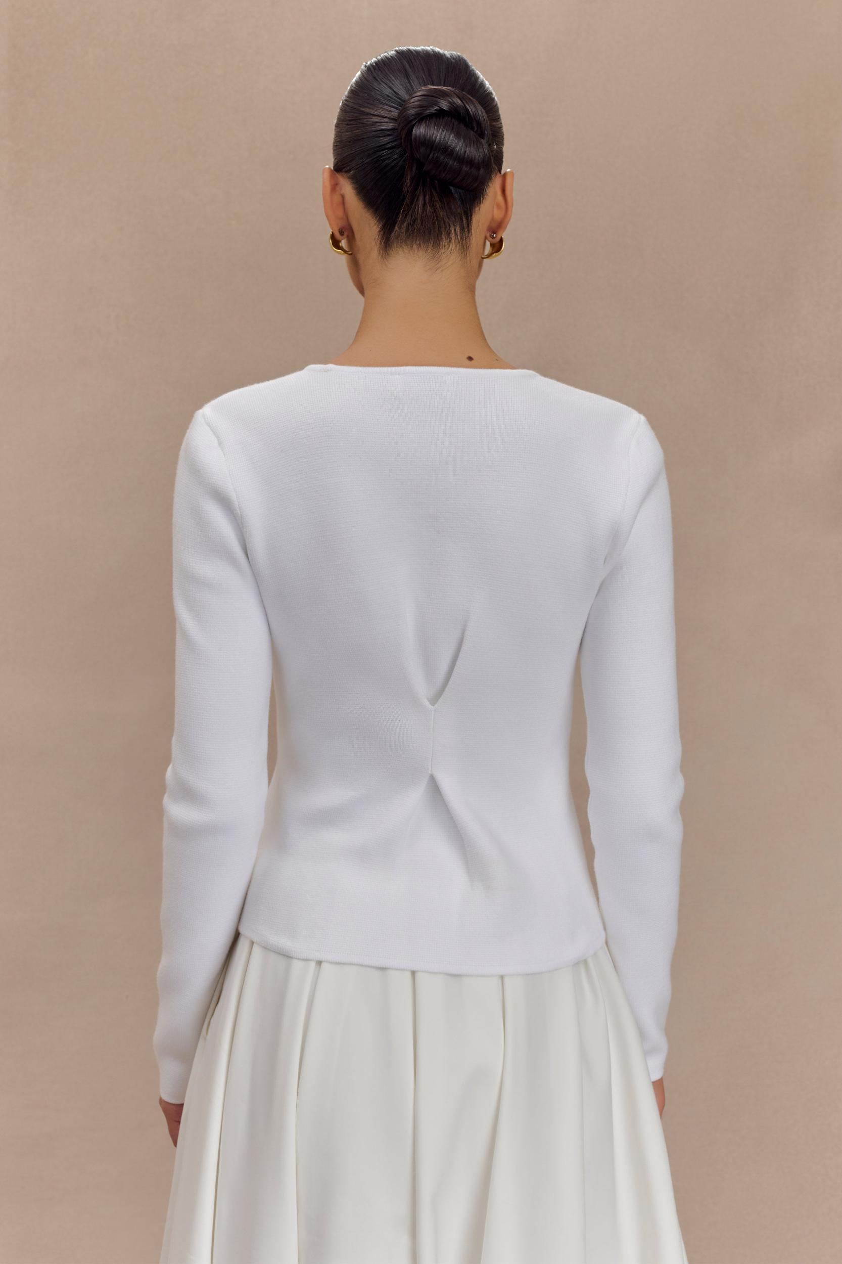 Veda Wide Sleeve Knit Cardigan - White Product Image