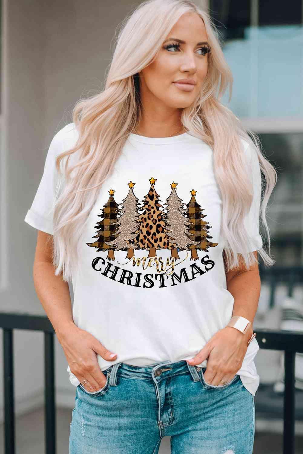 Women's MERRY CHRISTMAS Graphic T-Shirt Product Image