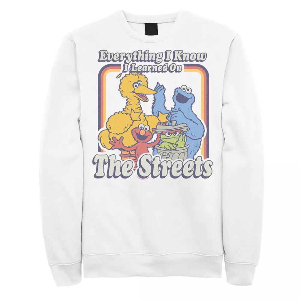 Men's Sesame Street Everything I Know Sweatshirt, Size: Medium, White Product Image