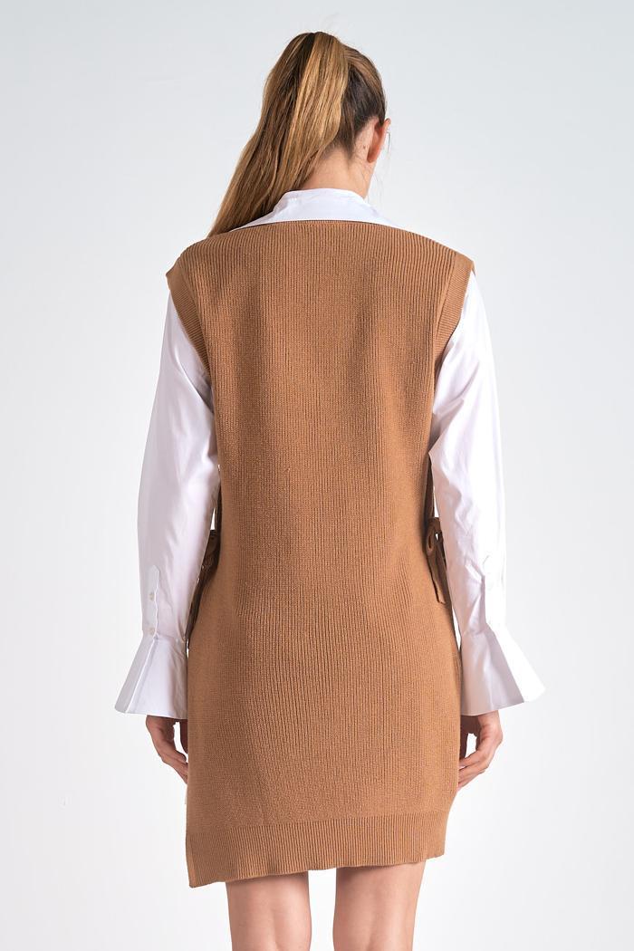 Sweater Dress with Shirt Product Image