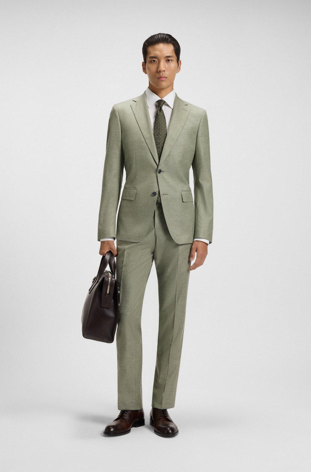 Slim-fit blazer in patterned stretch fabric Product Image