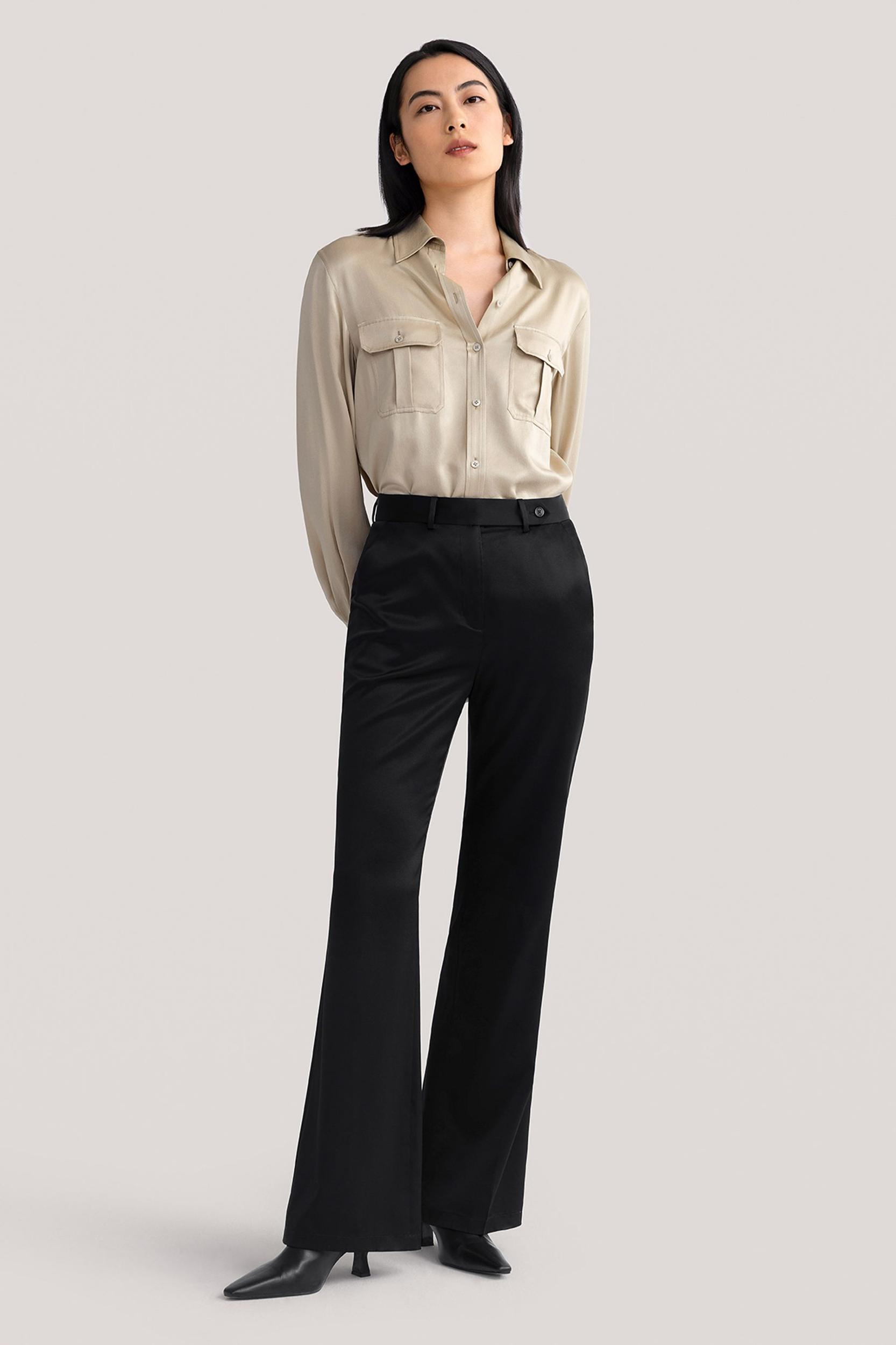 Sandwashed Silk Shirt With Epaulettes Product Image
