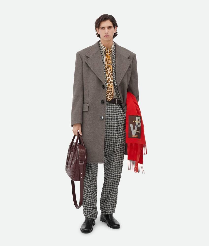Men's Double Wool And Cashmere Coat in Peppercorn melange Product Image