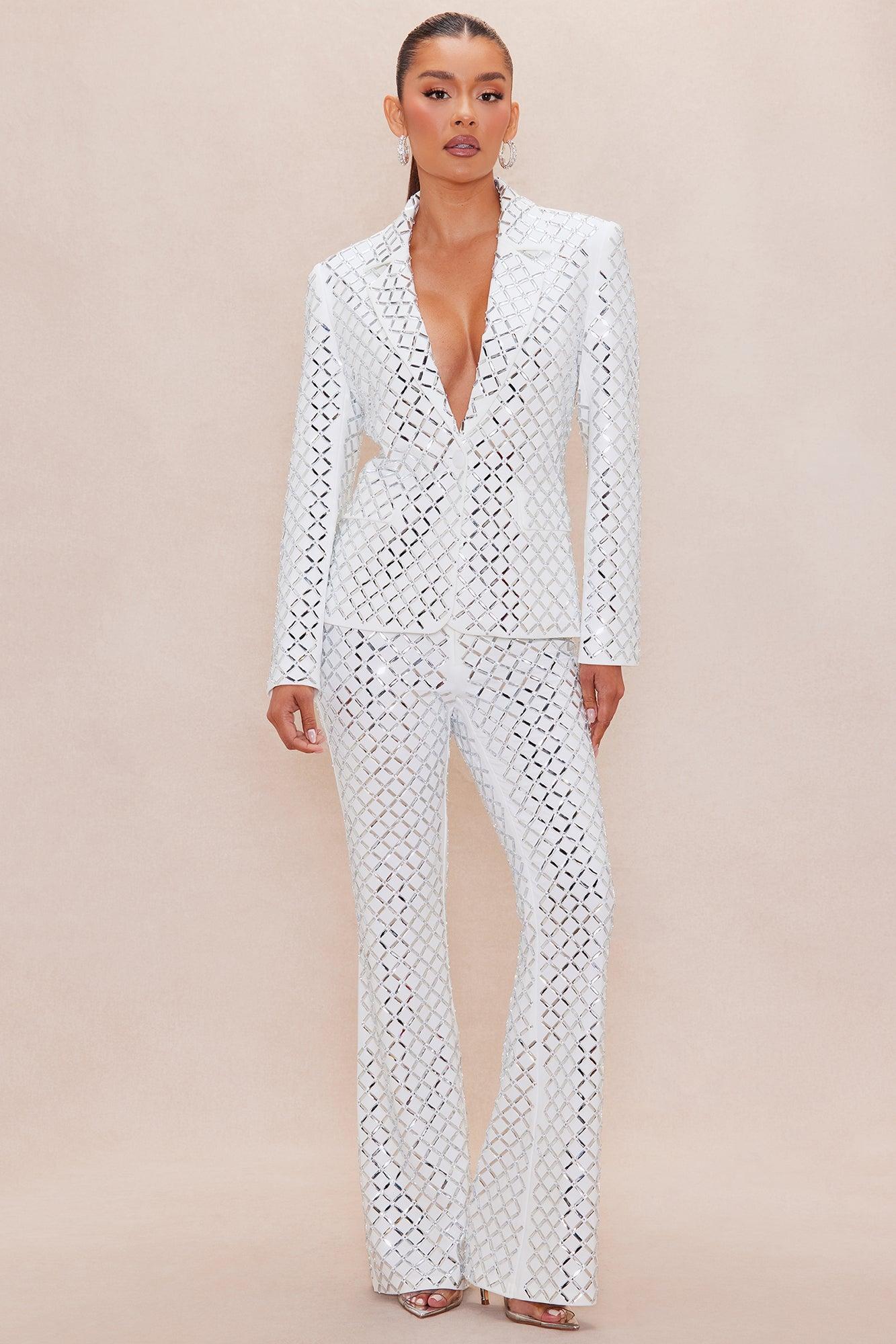 Koko Embellished Blazer - White Product Image