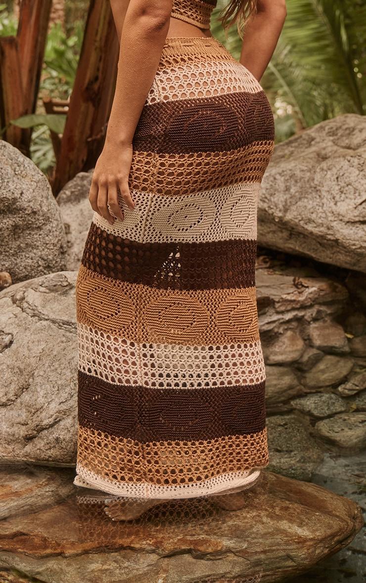 Neutral Stripes Maxi Beach Skirt Product Image