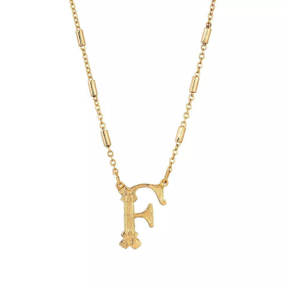1928 Gold Tone Initial Necklace, Womens, Yellow L Product Image