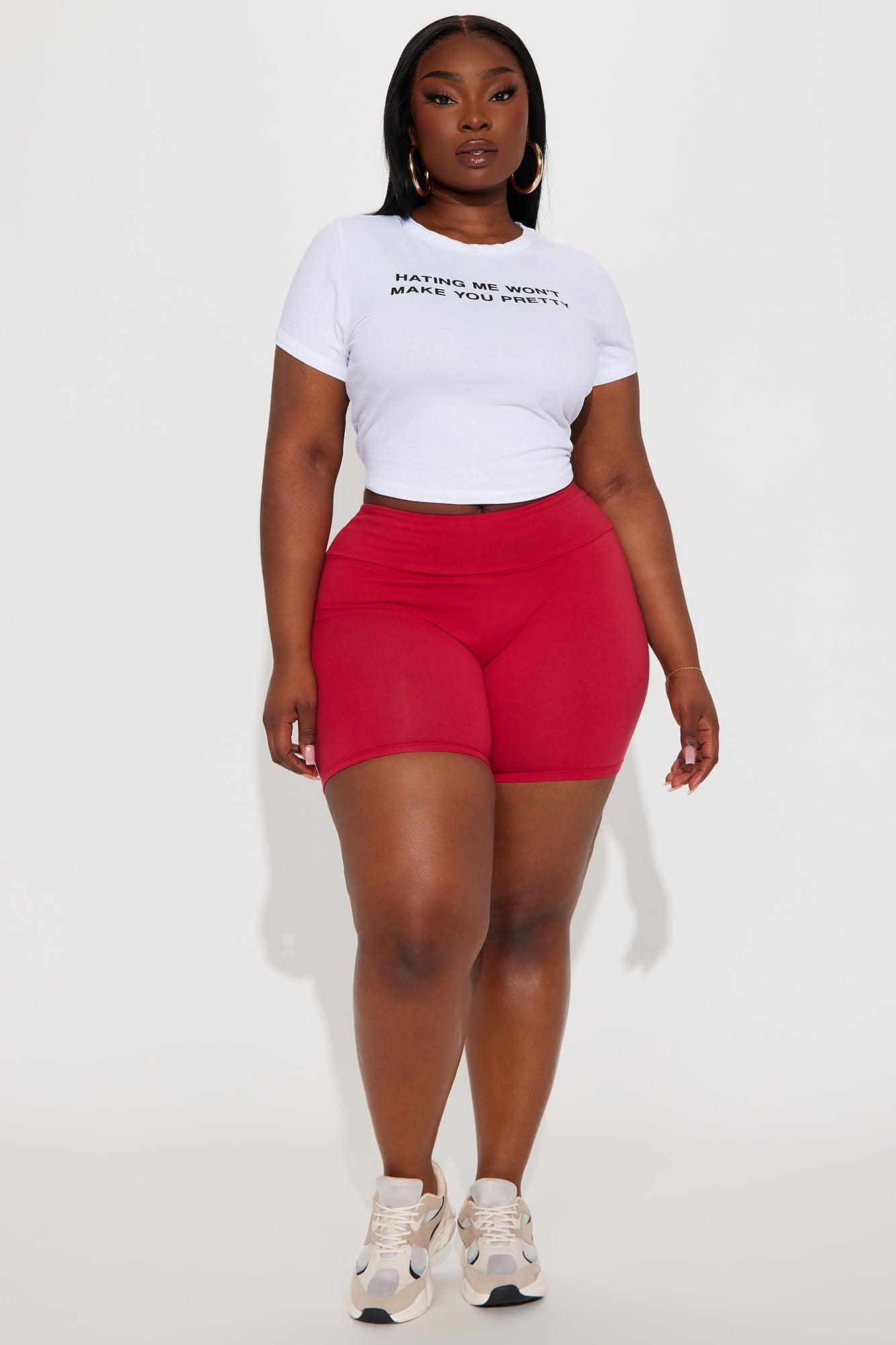 Hailey Biker Shorts - Red Product Image