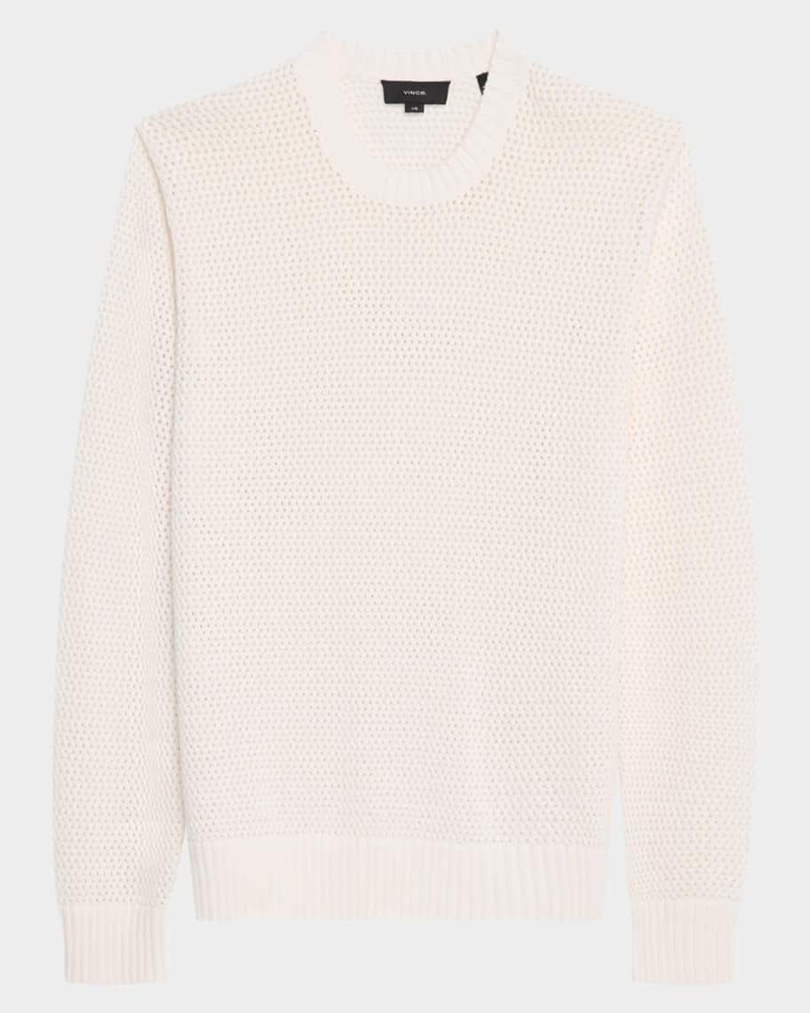 Mens Cotton-Cashmere Mesh Sweater Product Image