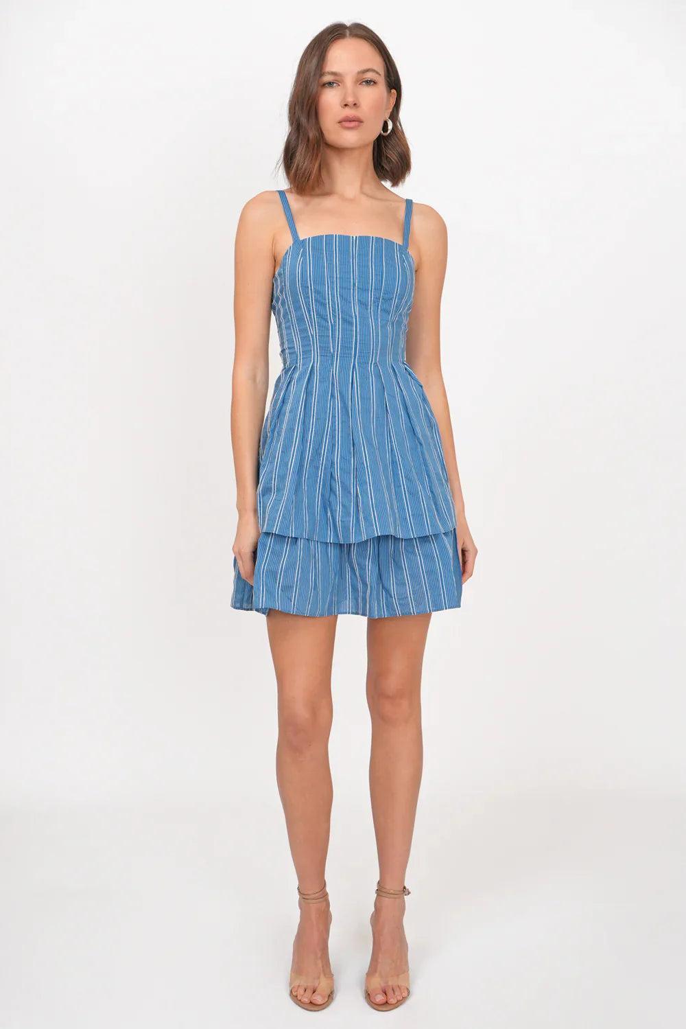 Royce Embroidered Cotton Tiered Dress Product Image