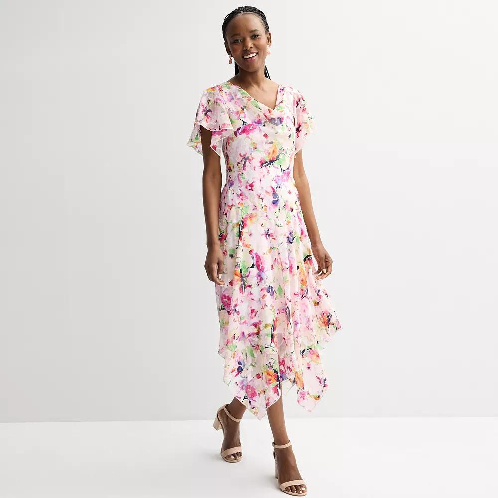 Women's Robbie Bee Cowl Neck Midi Dress, Size: 12, White Team Product Image