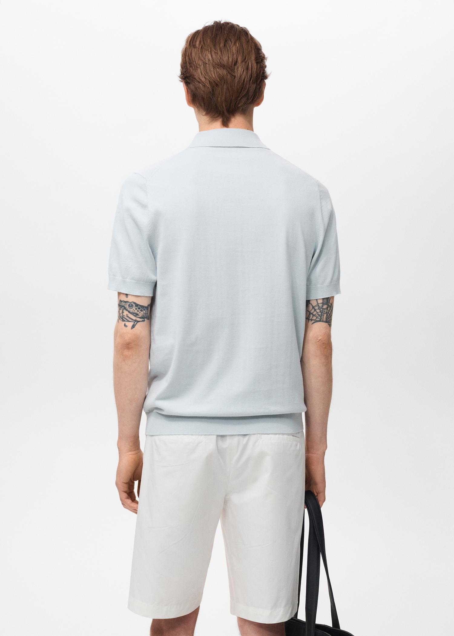 100% cotton fine-knit polo shirt - Men | MANGO USA Product Image