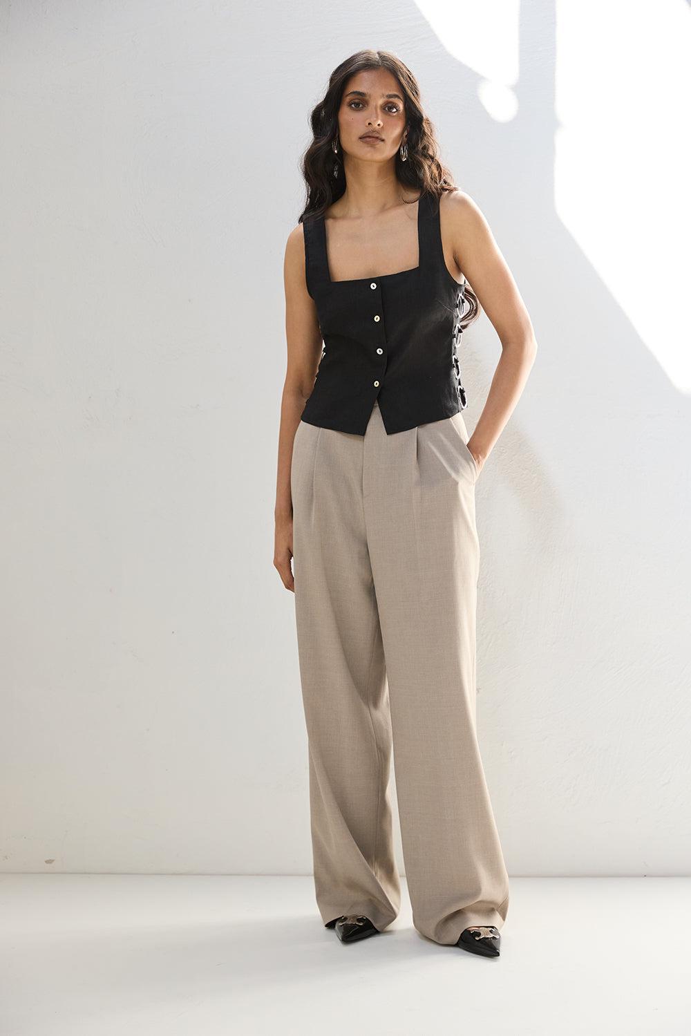Discoteca Linen Top Black Product Image