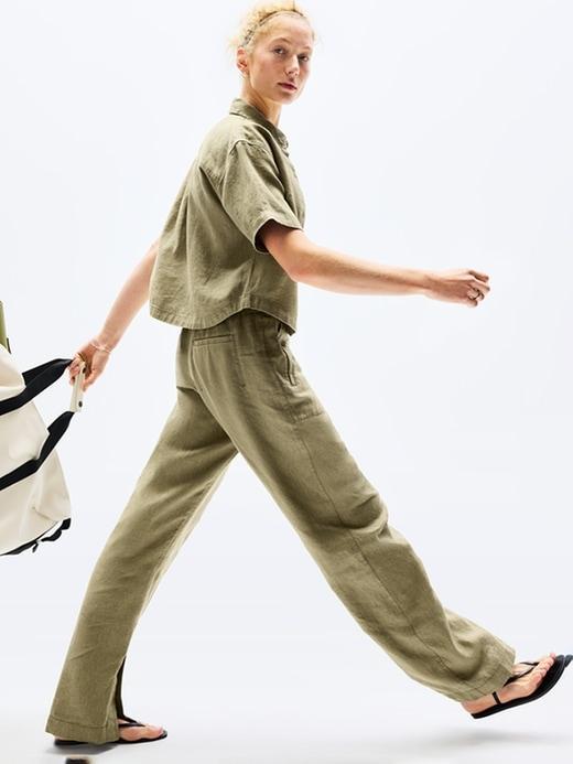 Retreat Linen High Rise Wide Leg Pant Product Image