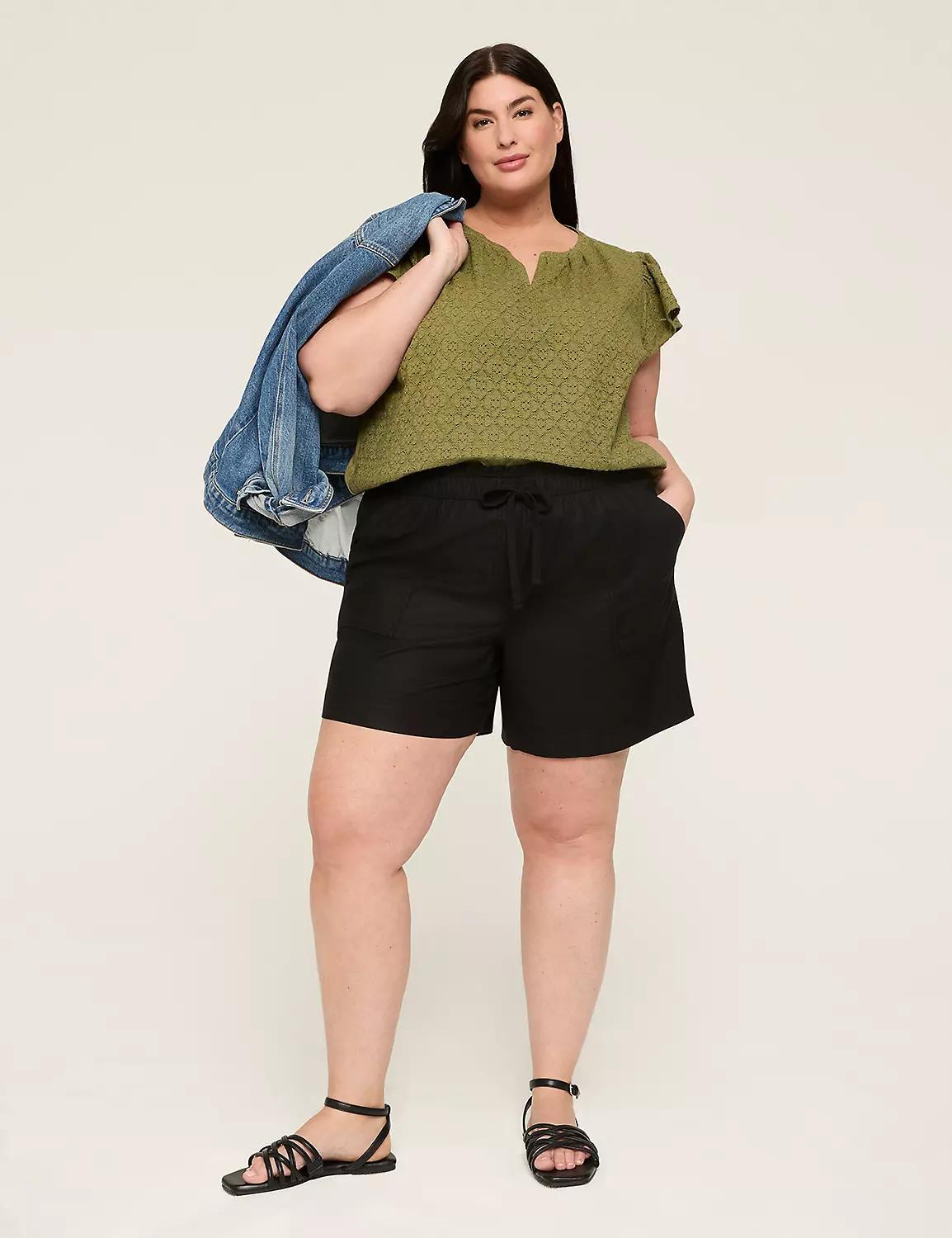 Swing Eyelet Notch-Neck Top Product Image