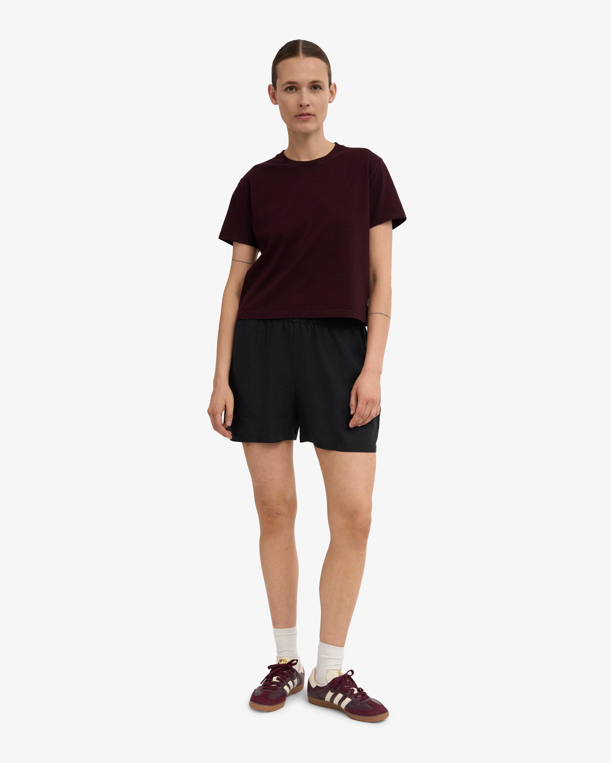 Linen Shorts - Petrol Blue Product Image