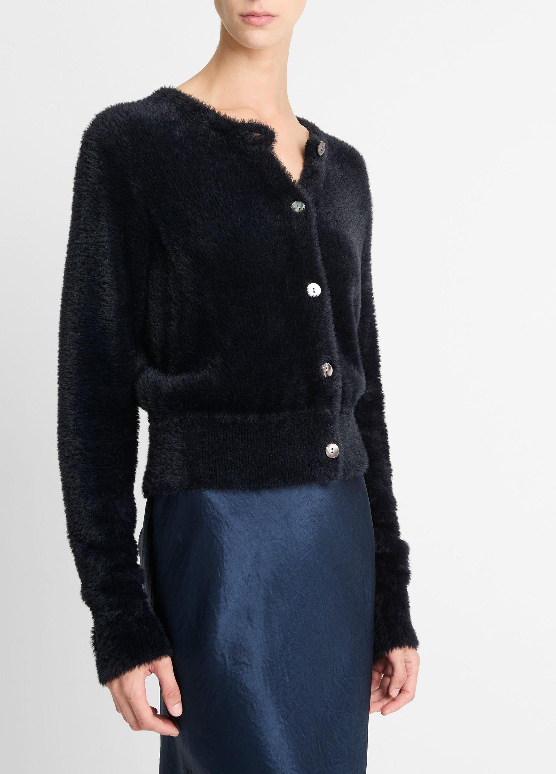 Womens Eyelash Cardigan, Black, Size XXS Vince Product Image