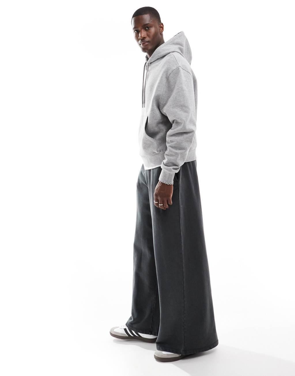 ASOS DESIGN essential boxy oversized hoodie in heather gray Product Image