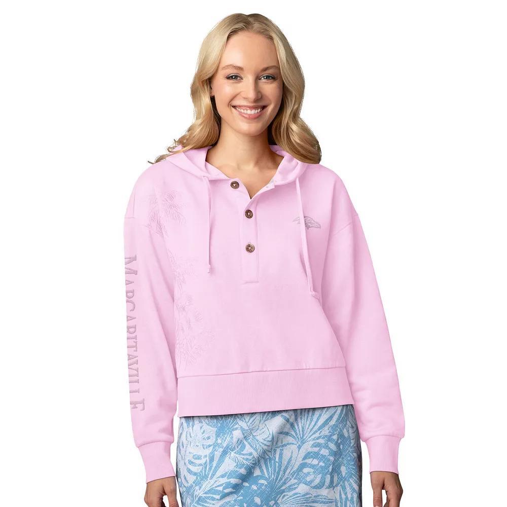Women's Margaritaville Pink San Francisco 49ers Island Dream Solid Pullover Hoodie, Size: Small Product Image